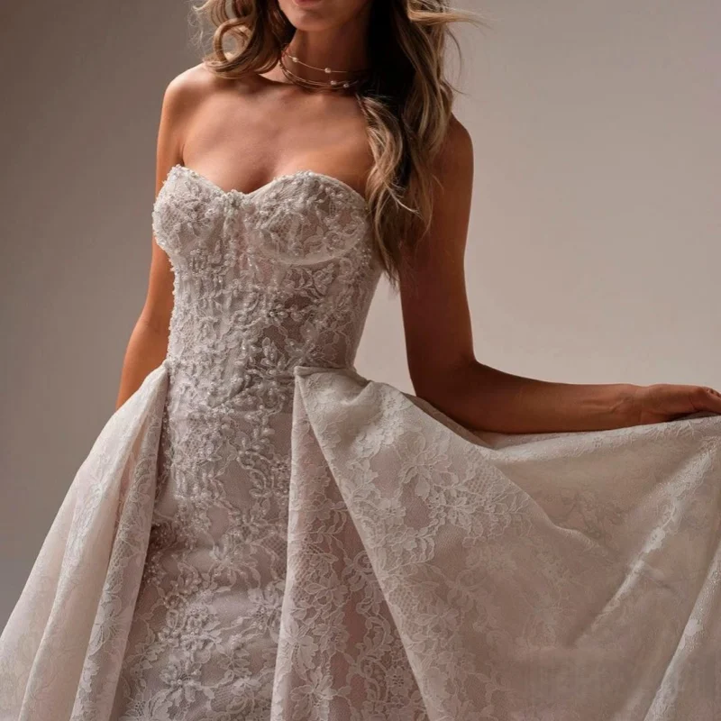 

ivory Wedding Dresses off-shoulder The corset decal fishtail Bridal tail Gowns Made ﻿Customize