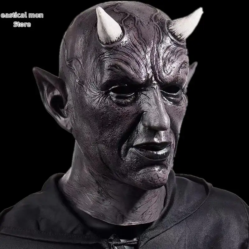 

Mephistopheles Demon Horn Mask Cosplay Horror Devil Latex Helmet Halloween Masquerade Carnival Party Costume Props