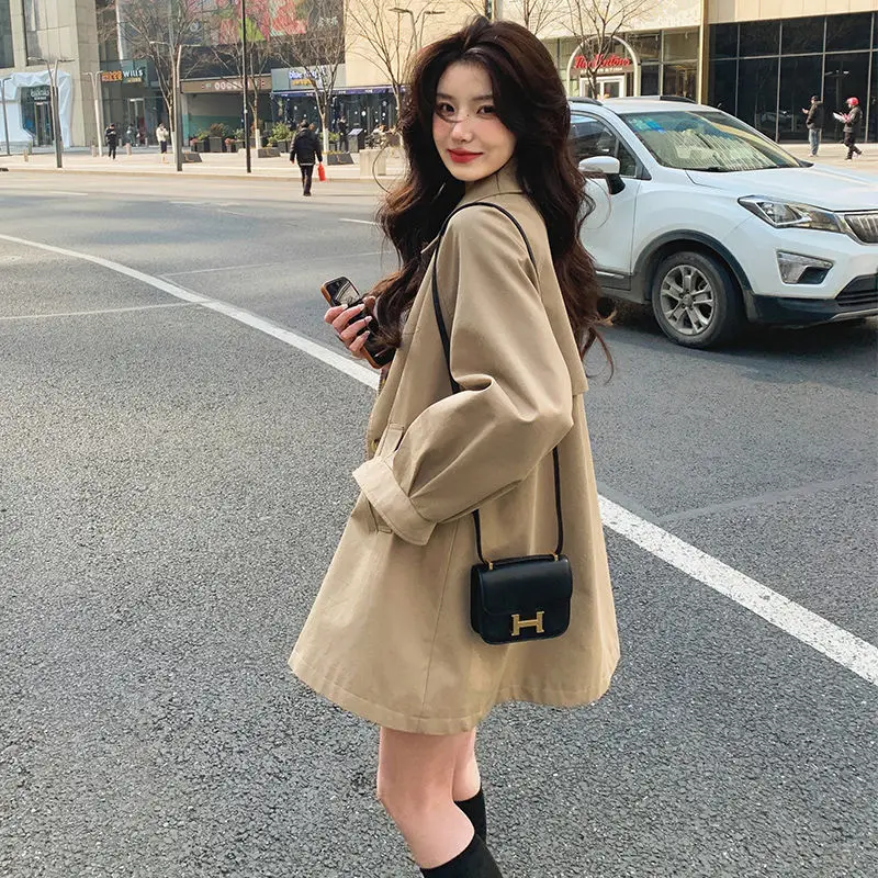 Trench Women England Style Elegant Simple Cozy New All-match A-line Ulzzang Students Pockets Топ Женский Korean Fashion Hot Sale