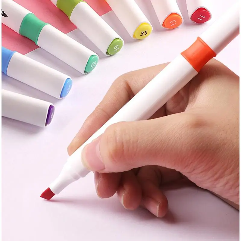 Double Head Soft Head Marker Water Based Marker Set Painting Marker Student Marker Pen 24 36 48 64 Colors Triangular