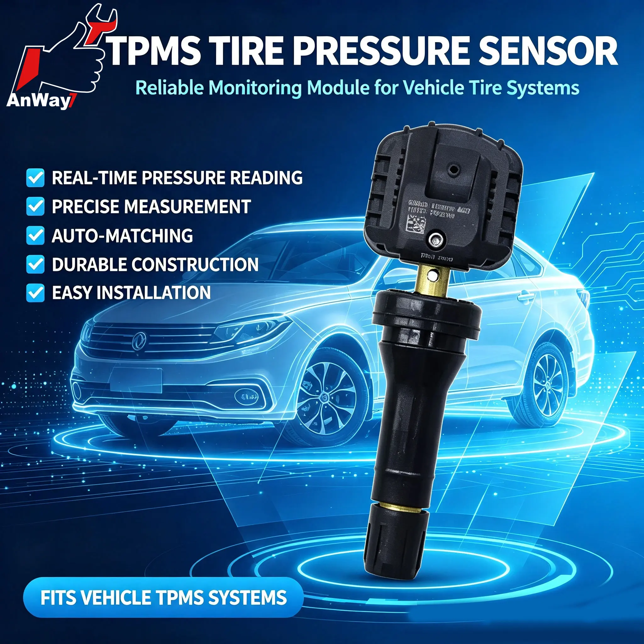 Custom Fit Car Tire Pressure Sensor For Forthing Joyear S50 EV 2014-2024 Replacement Tire Pressure Monitoring System TPMS Sensor