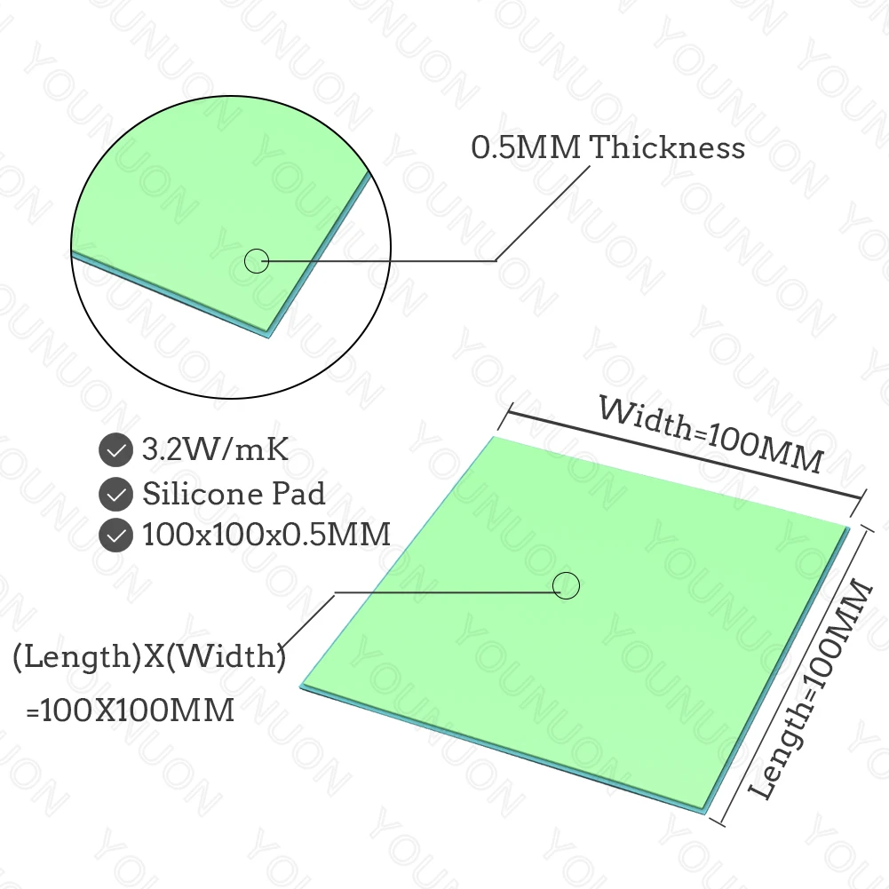 2PCS 100X0.5MM Green
