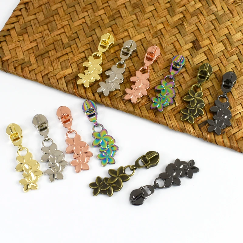 

5-30Pcs 5# Nylon Zipper Head Clothing Decor Zip Slider Zippers Replace Kits Flower Shape Zips Puller Luggage Sewing Accessories