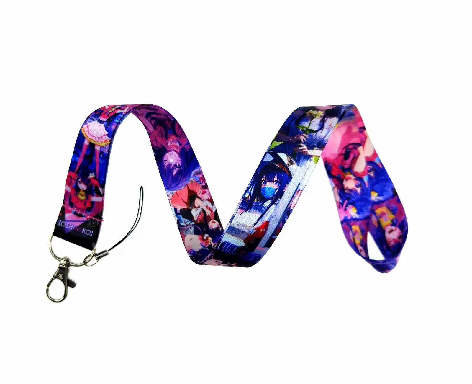 Cartoon Oshi no Ko Anime Lanyards Cool Neck Straps Ribbons Phone Buttons ID Card Holder llavero Lanyard Buttons DIY Hanging Rope