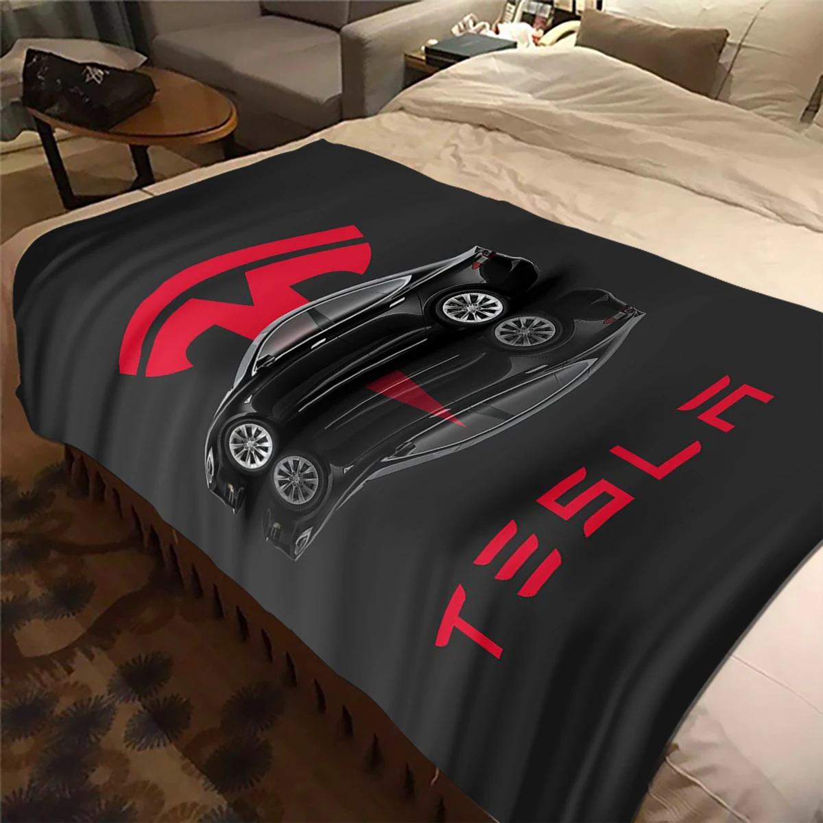 T-Tesla printed blanket fashion flannel blanket comfortable lazy sofa blanket super soft bed sheet mattress