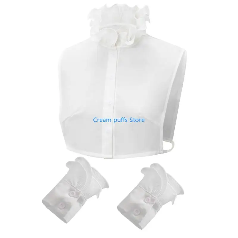 50LER Ruffle V Nece Faux Thare Half Rell