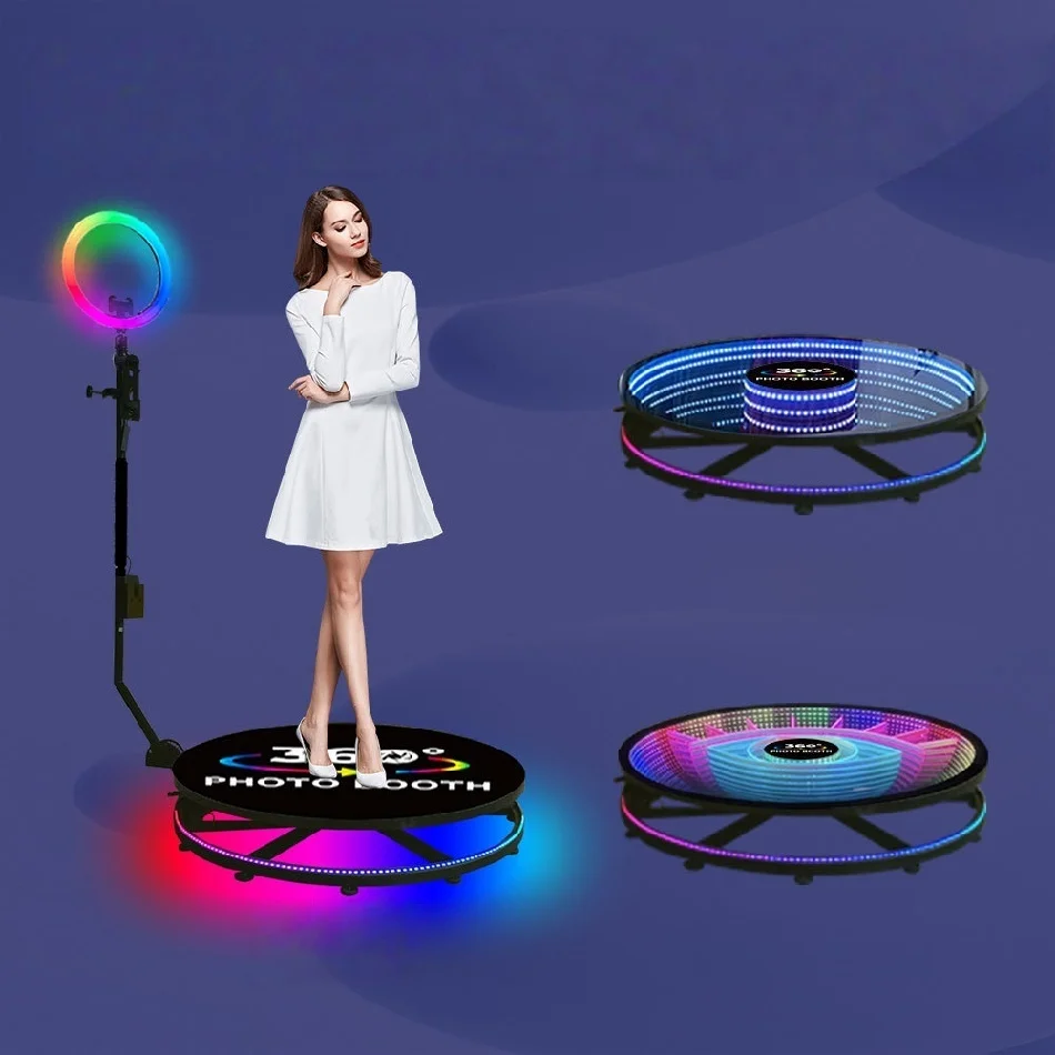 360 Degree Photo Kiosk Compatible with Camera Printer Smartphone iPad SLR Wedding & Event 100cm-