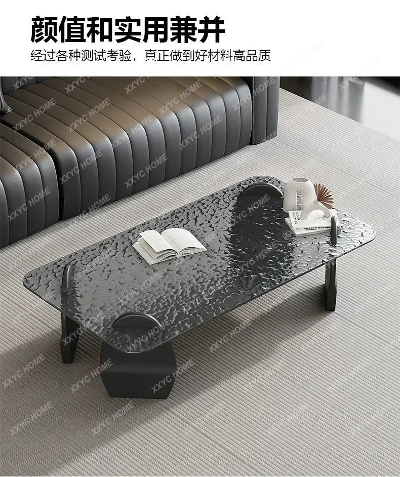 

Glass Minimalist Coffee Table Modern Style Vintage Nesting Side Table Storage Space Saving Living Room Furniture