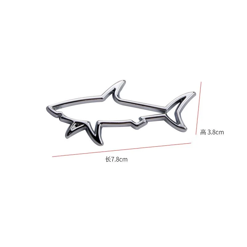 Shark Metal Bumper Sticker Car Personality Creative Bumper Sticker Body Scratch Sticker Modified Metal Side Door Bumper Sticker