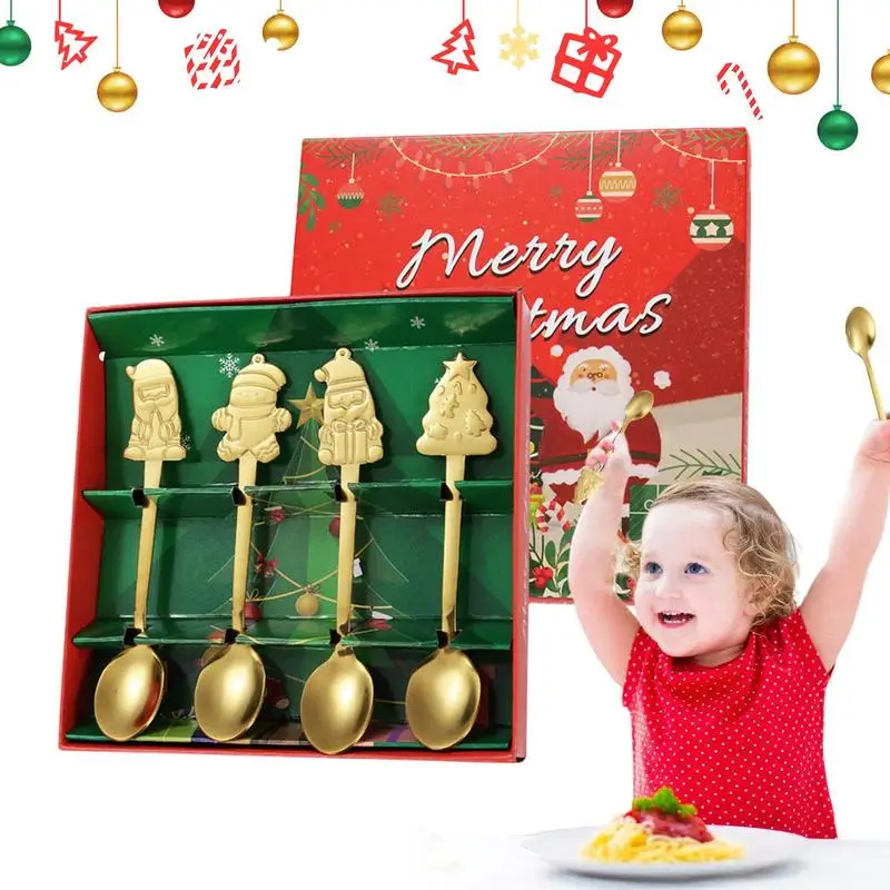 

Christmas Dessert Spoons Christmas Coffee Tea Spoons Set Creative Santa Claus Snowman Christmas Tree Tea Spoon For Stirring