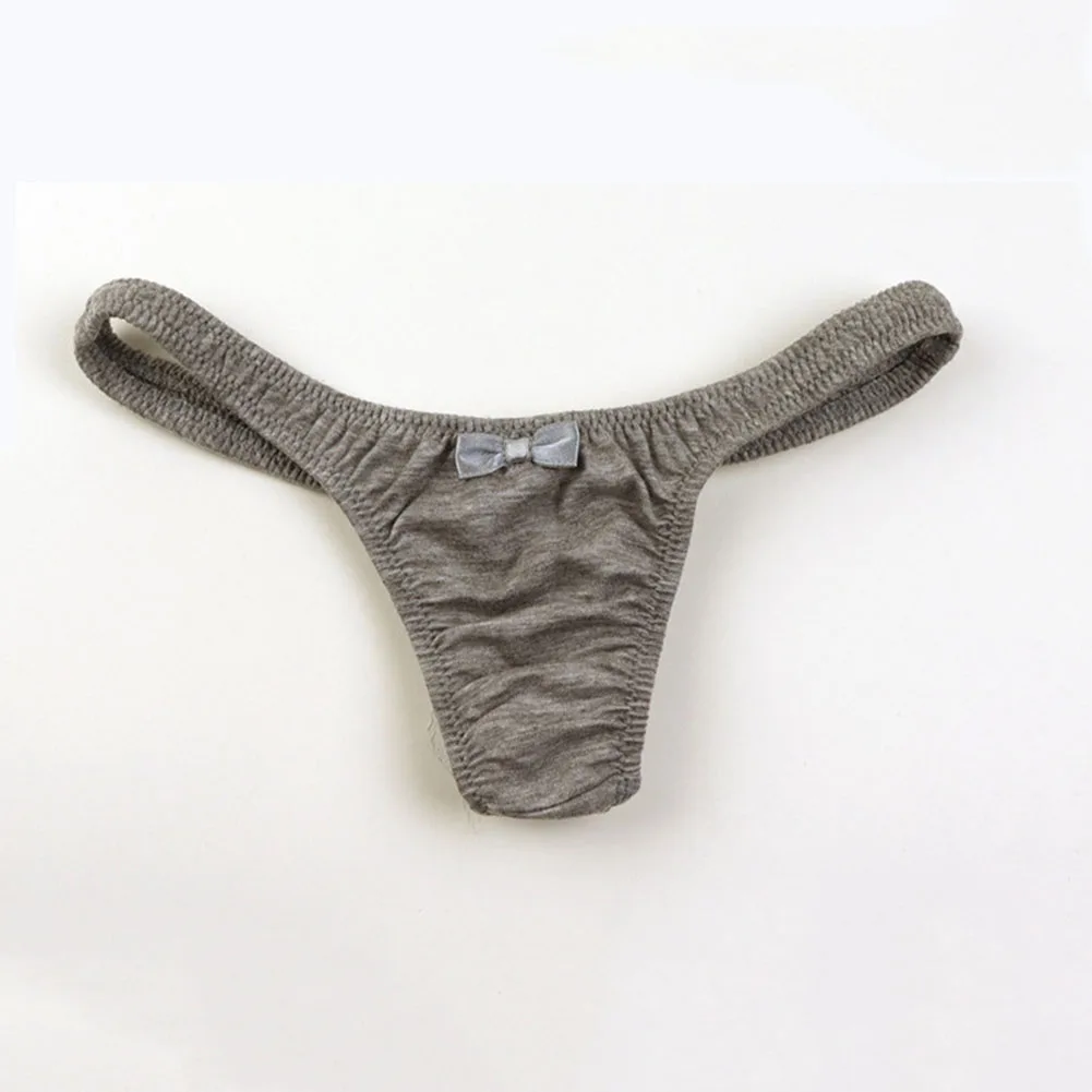 

Low Waist Men\\'s Elastic Underwear Thongs with Bow Tight Fit Sissy G Strings Providing Comfortable and Supportive Wear