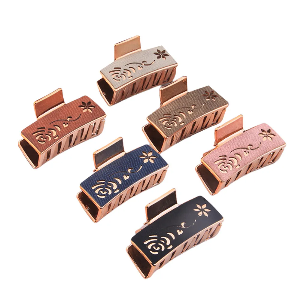 

6Pcs Exquisite Rectangular Hair Claw Clip Crystal Material Small Light Easy Carry Stylish Accessory for Ladies