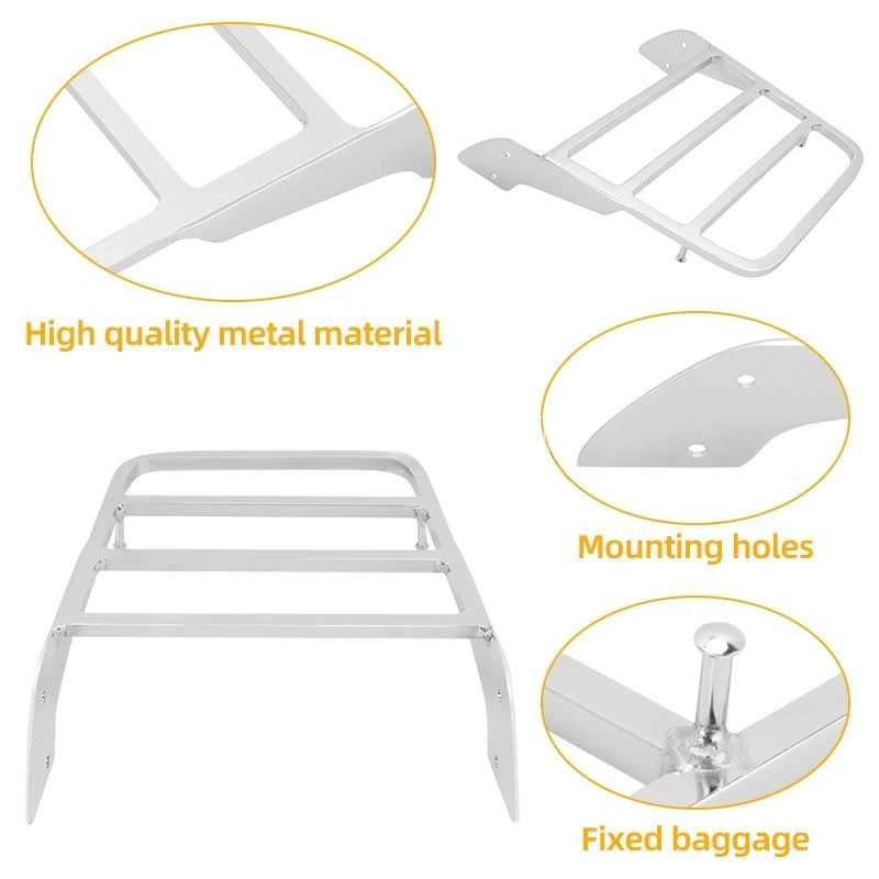 Motorcycle Rear Luggage Rack Solo Seat Sissy Bar For Honda Shadow Spirit VT750DC VT400 VT600 VT1100 VF250 VF750 Chrome