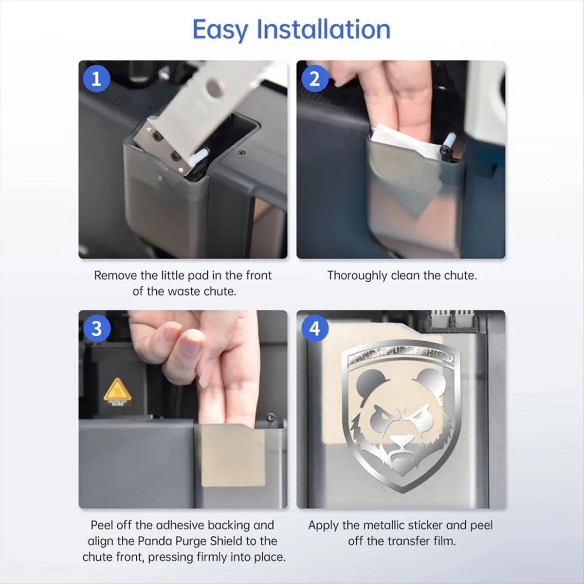 DT1131/ Panda Purge Shield SUS304 Nano Polymer Coating Printing Enhancement Kit 3D Printer Parts for P1P P1S X1C X1E