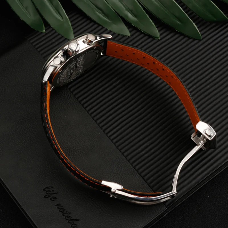 Genuine Calfskin Leather Watchband For TAG HEUER Strap MONACO CARRERA Quality Leather Watchband Bracelet 22mm wristband chain