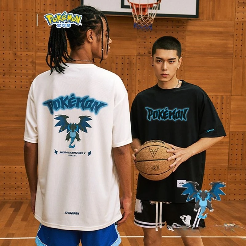 pokemon-super-charizard-verao-puro-algodao-pesado-em-torno-do-pescoco-camiseta-de-manga-curta-para-homens-e-mulheres