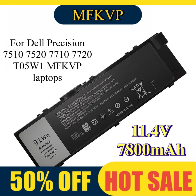

For Dell Laptop Battery Replacement for Precision 7000 Series 7510 7520 7710 7720 Mobile Workstation MFKVP