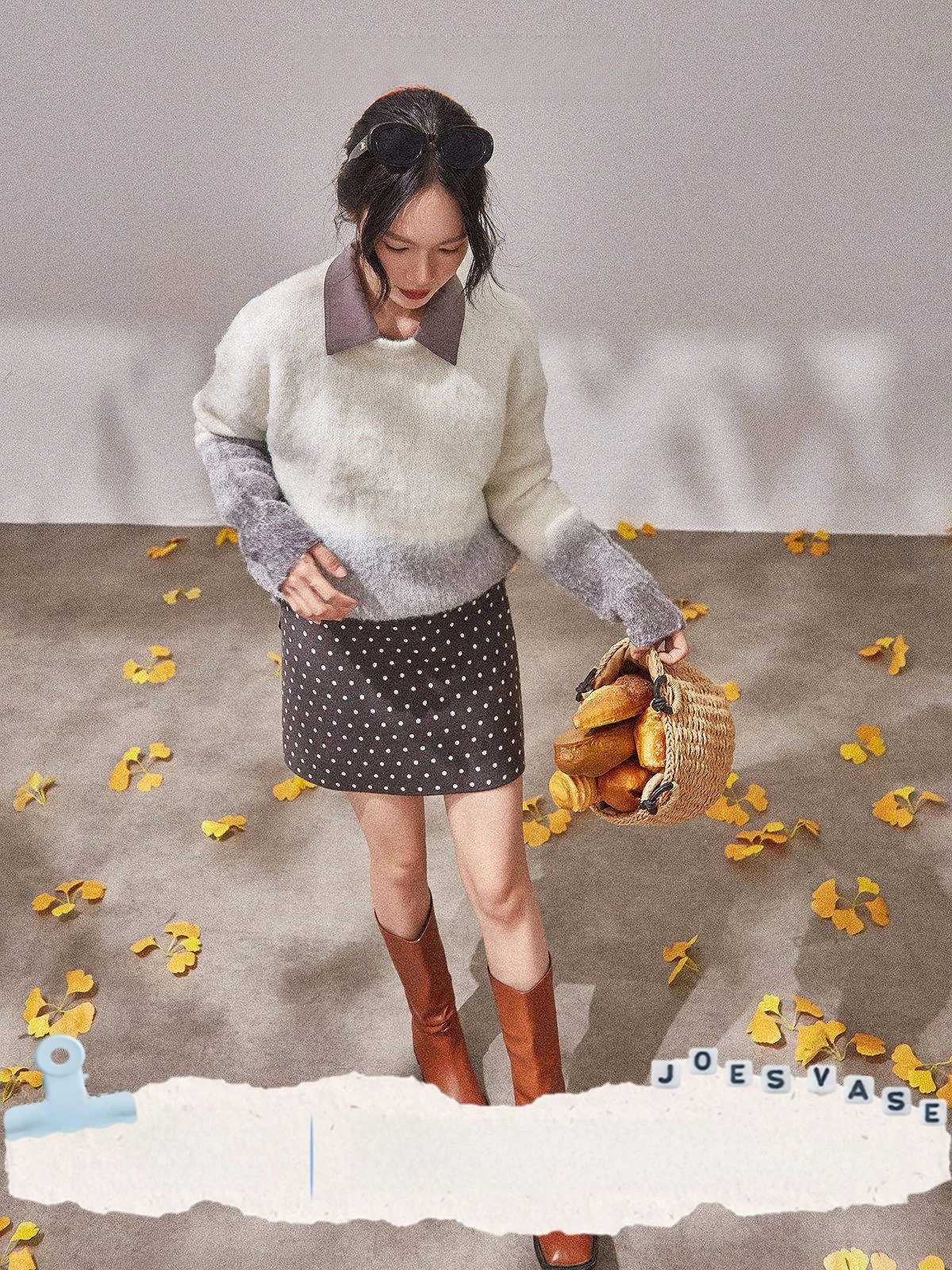 

Loose Fit adient Dyed Camere Sweater by Yu Hua Zun Collaborated with Lab Design Casual Lazy High Faion Sle