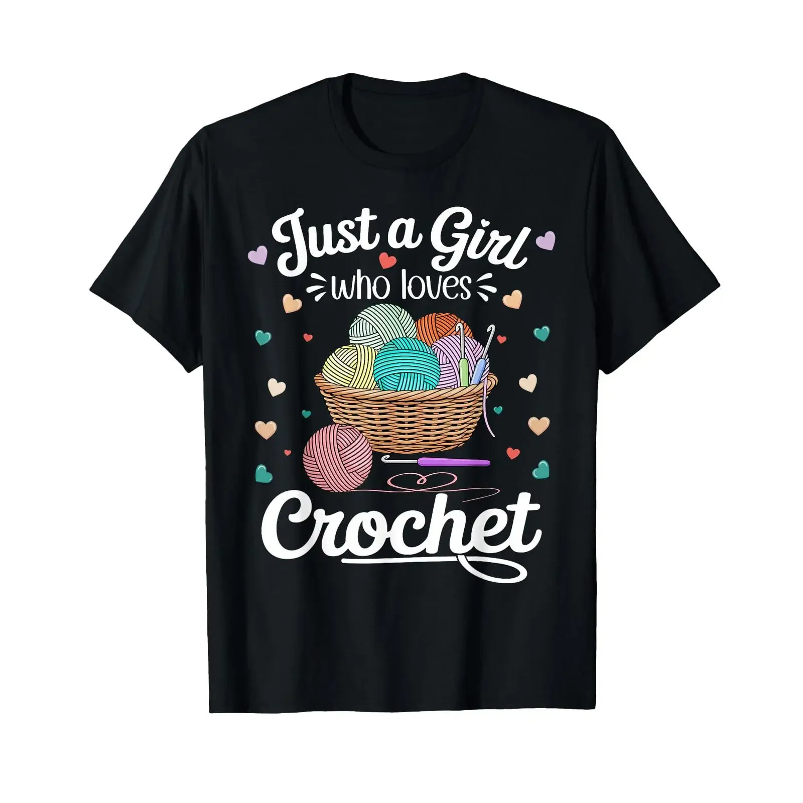 Just a Girl Who Loves Crochet Funny Knitting Lover T Shirt vintage Washed Comfortable Versatile Stretched Slightly fashion