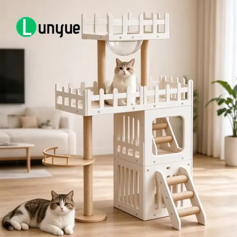 Modular Cat Tree DIY Assembled Multi Layer PP Climbing Frame Villa Paradise Easy Transport Indoor Tower for Cats