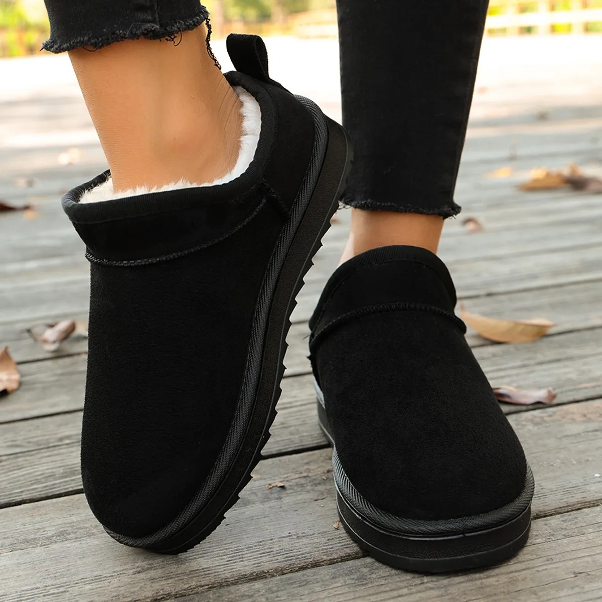 Plus-size Thick-soled Snow Boots, New Casual Style, Fleece-lined and Extra Thick, Slip-on Thick-soled Cotton Boots