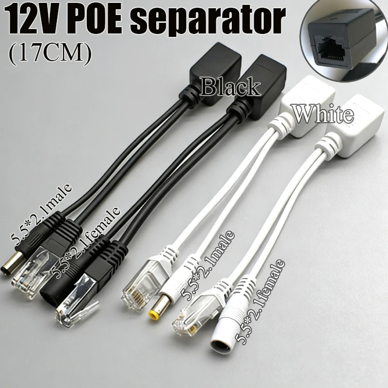 

POE line Passive Ethernet power adapter line POE splitter RJ45+DC5.5*2.1MM Injector power module 12-48v suitable for IP Camea