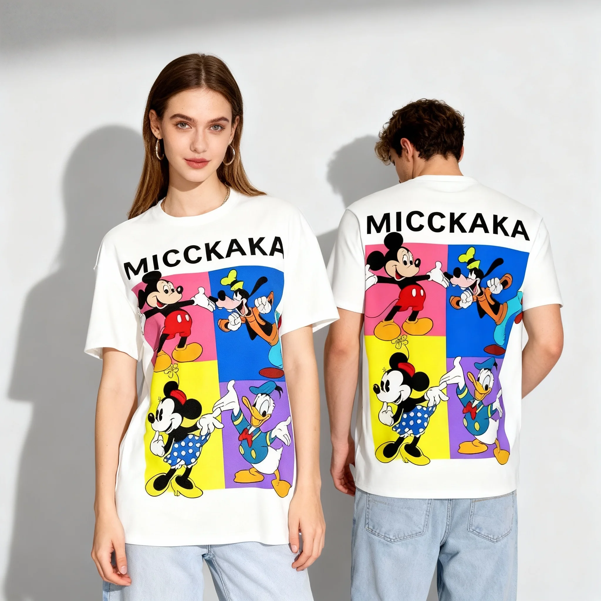 ديزني فيلم سلسلة الكرتون ميكي وأصدقائه الحلو وبارد الشارع الصيف تي شيرت المتضخم الفتيات الكبار المنتج الساخن بيع