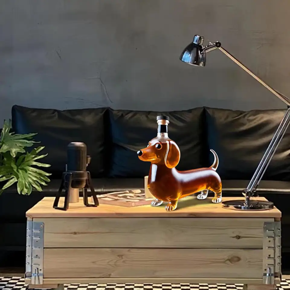 ウィスキ一デカンタ, 工芸品 アート置物, 300ml 子犬のウイスキー