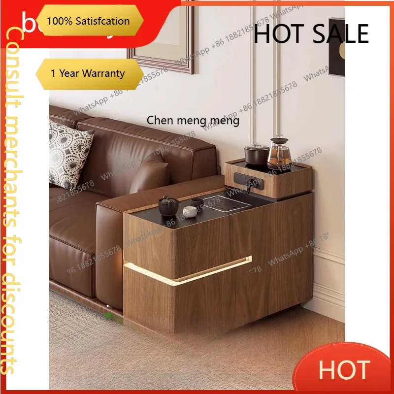 D5556 s6601 Movable sofa side tea cabinet, advanced sense living room side tea table kettle integrated storage cabinet