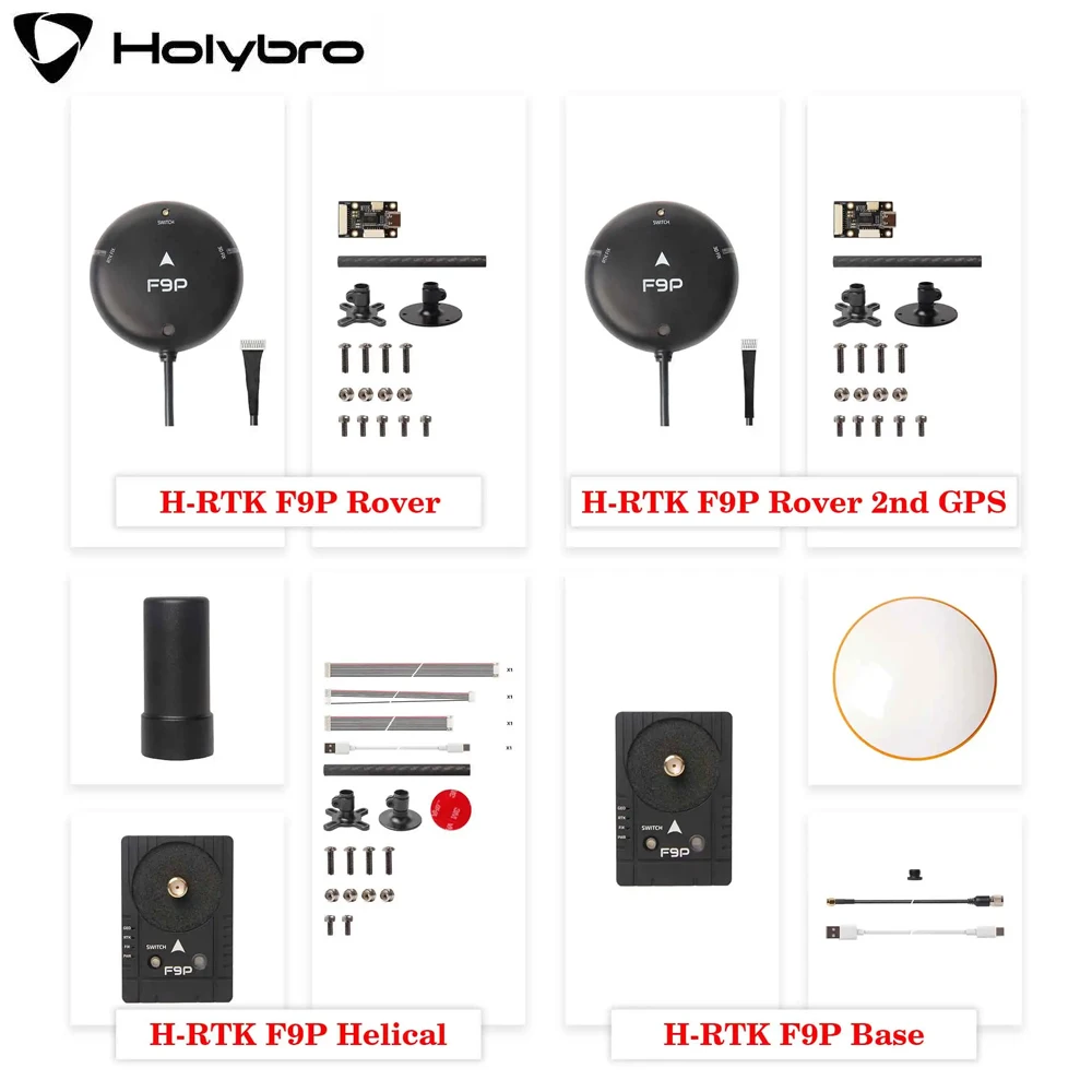 Holybro H-RTK F9P GNSS Series IST8310 Compass Rover/ Rover 2nd GPS/ Helical/ Base for RC FPV Drone - image 1 of 6