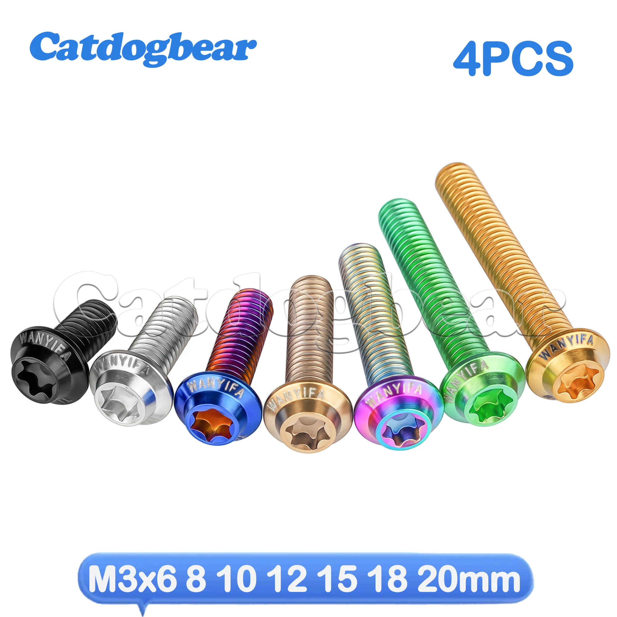 

Catdogbear Titanium M3x6 8 10 12 15 18 20mm Disc-Shaped Umbrella Torx T10 Screw with Logo Personalized Screws 4pcs