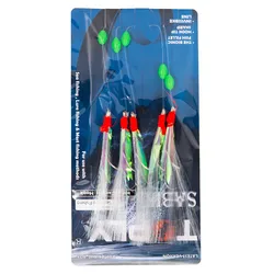 5pcs/Pack Sabiki Soft Fishing Lure Rigs Bait Jigs Lure Feather Lure Herring Bait Tackle Tool For Mackerel And Deep Sea Fishing