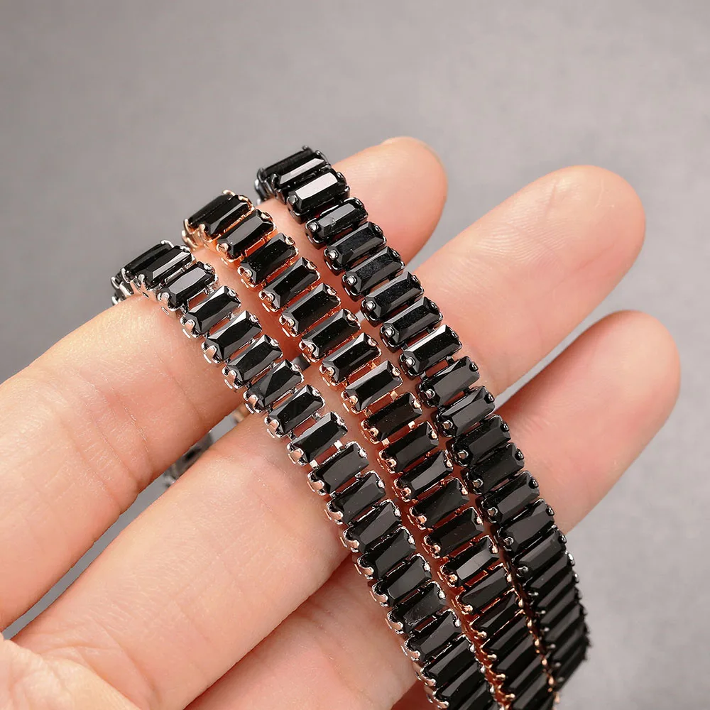 Hippie Colorfu Crystal Tennis Bracelets for Men Women Luxury Iced Out Cubic Zirconia Adjustable Bracelet On Hand Rock Jewelry