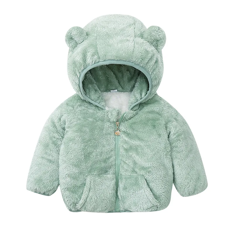 2024New Autumn and Winter Baby plus Velvet and Cotton Coral Fleece Cotton Coat Jacket