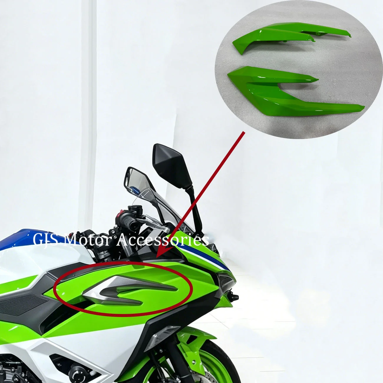 Motorcycle Accessories Gas Tank Air Intake Vent Fairing Fit For Kawasaki Ninja500 Ninja 500 2024 2025 2026 Year
