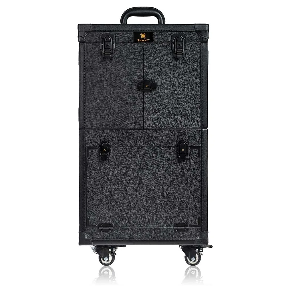 SHANY REBEL Series – Pro Makeup Artists Multifunction Cosmetics Trolley Train Case – Large - Knight