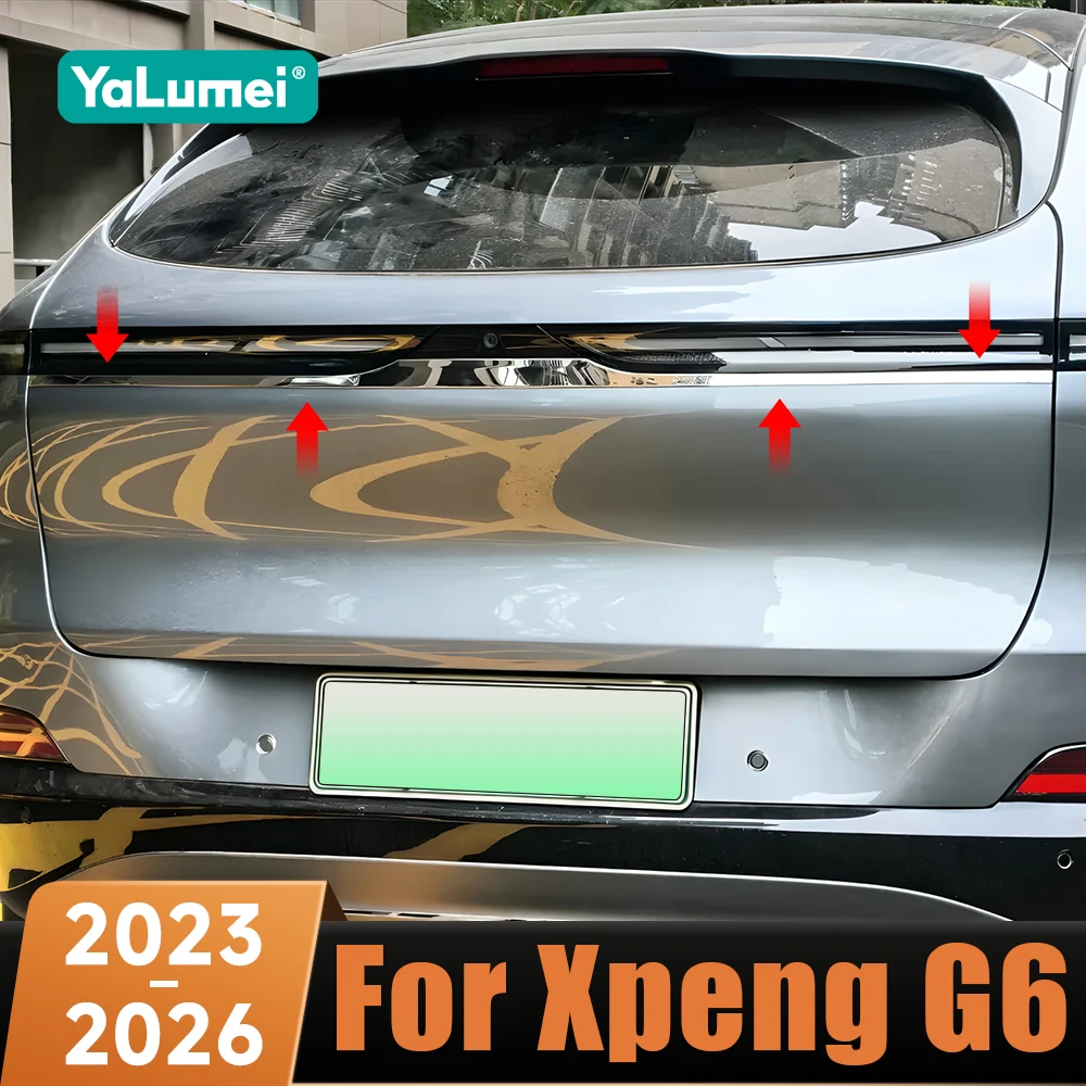 For Xpeng G6 2023 2024 2025 2026 Car Vtear Rear Door Trim Cover Rear Tailgate Strip Sticker Exterior Decoration Accessories