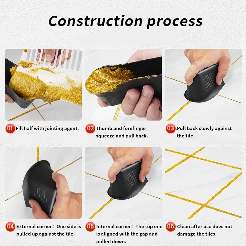 Acabamento de calafetagem para selante de piso Raspador liso Acabamento de repolho de telha Ferramenta manual Poliuretano Acessórios de calafetagem