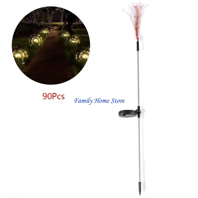 

P0UF 90 120 150 LED Solar Grass Flashing Waterproof Fairy Light