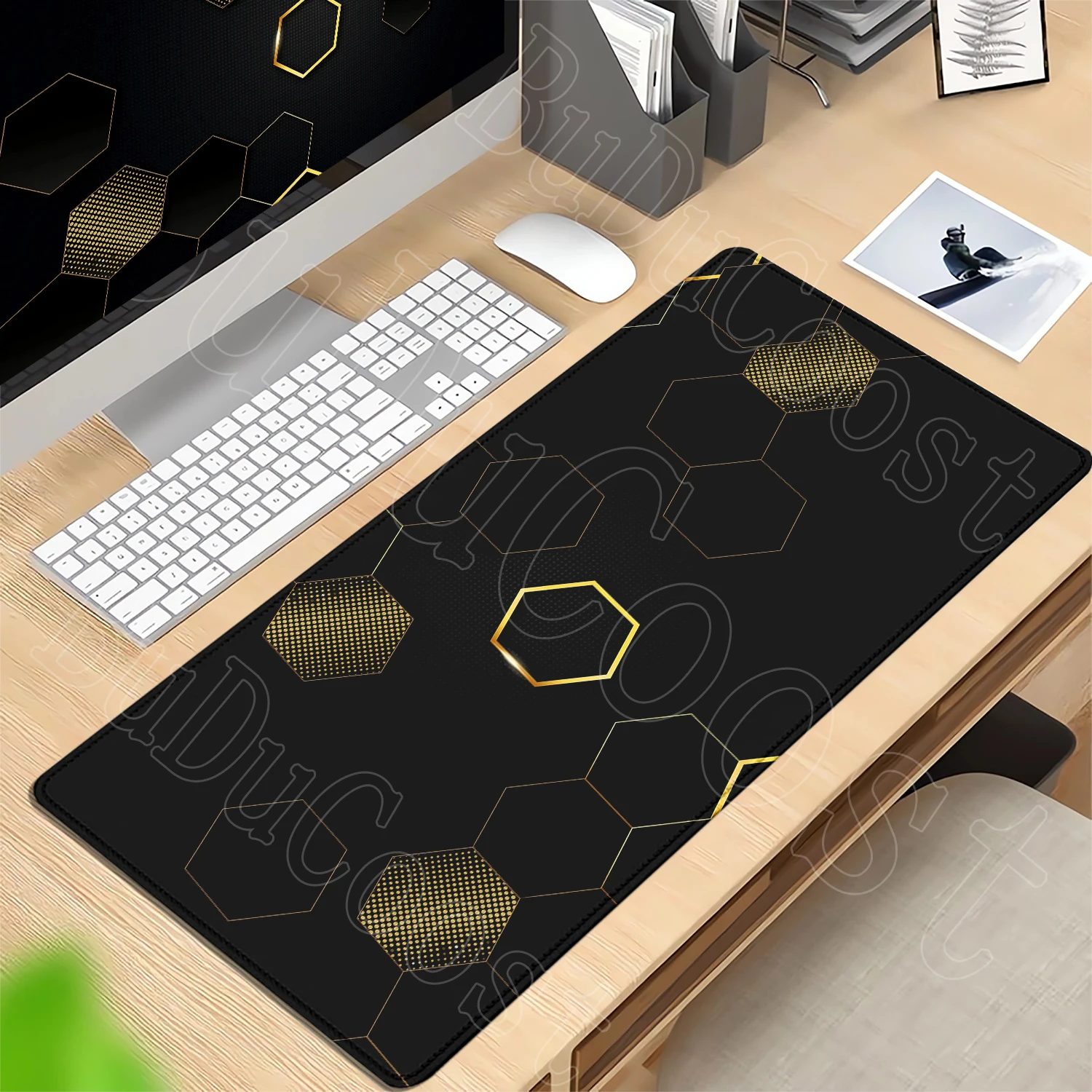 Hexagon Mouse Pad Big Keyboard Mats Gaming Mousepads Mousepad Geometric Large Mouse Mat Big Desk Pads Non-Slip Rubber Dustproof