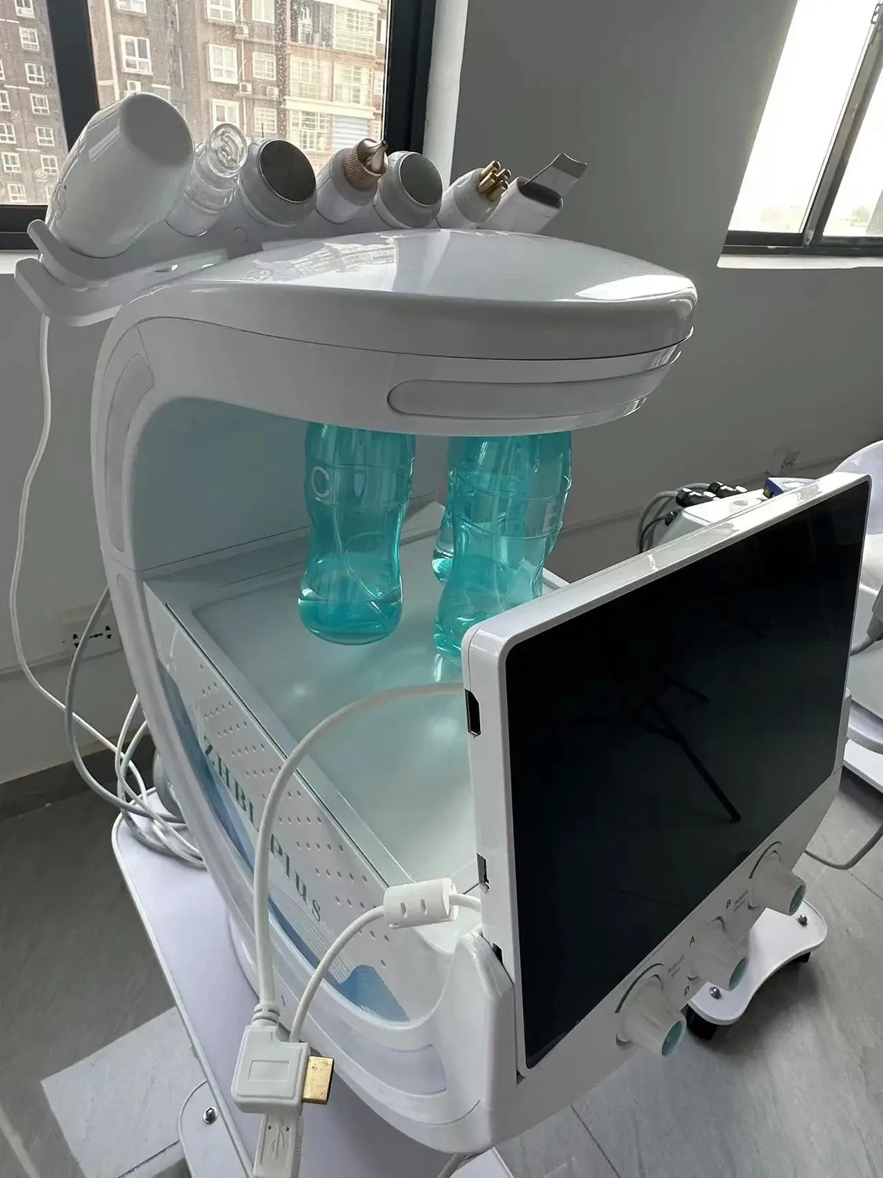 New 7 In 1 Smart Ice Blue Hydra oxyge Dermabrasion Facial Mahcine Skin Cleaning Skin Analyzer Dermabrasion Facial Aquafacial