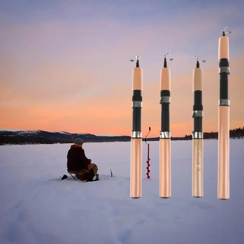 Ultralight Winter Ice Fishing Rod Portable Spinning Casting Ice Winter Fishing Pole Tackle