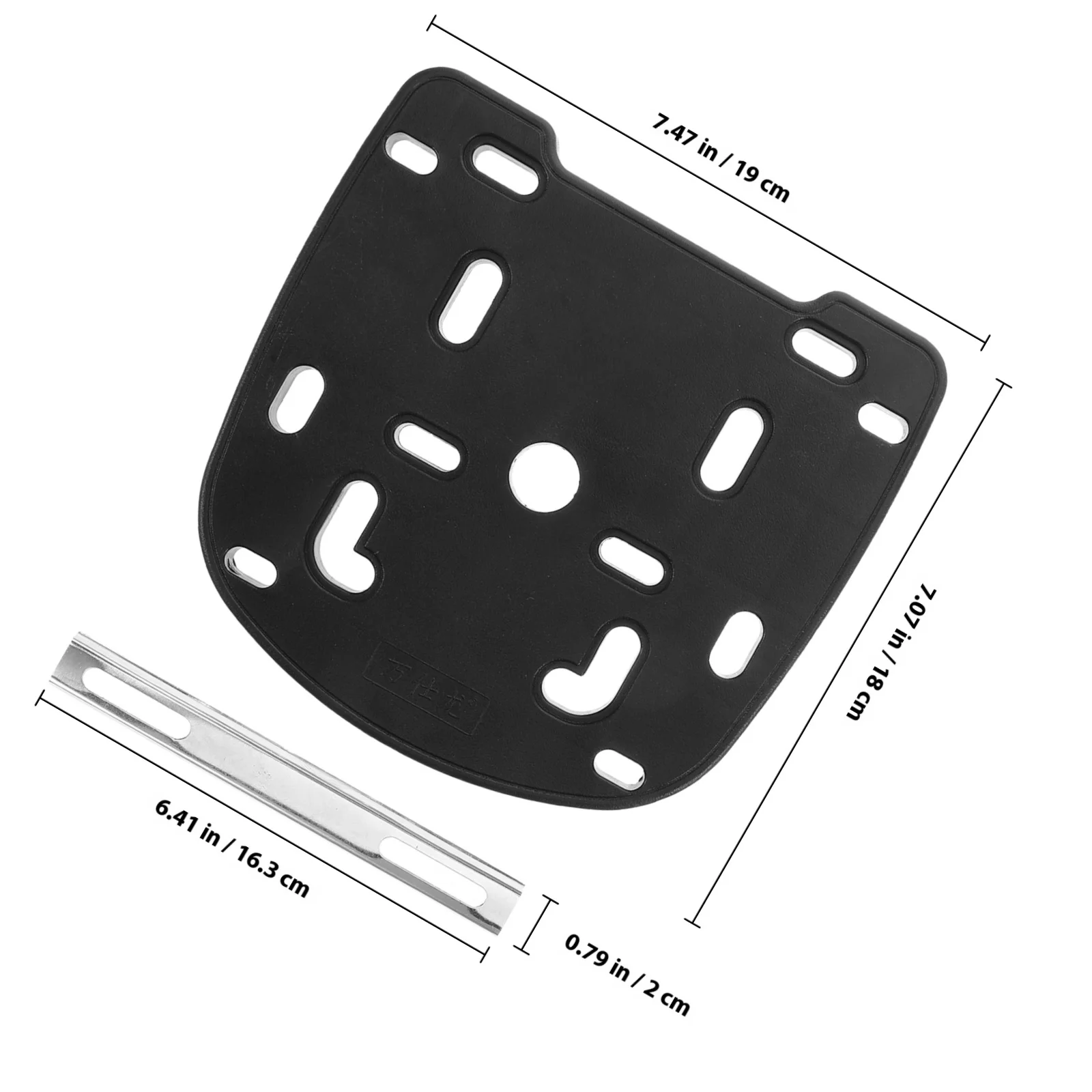 Boîte à bagages arrière de moto épaisse universelle, 1 ensemble, vis de plaque de Base, bandes de fixation, adaptateur de montage Stable pour support de coffre