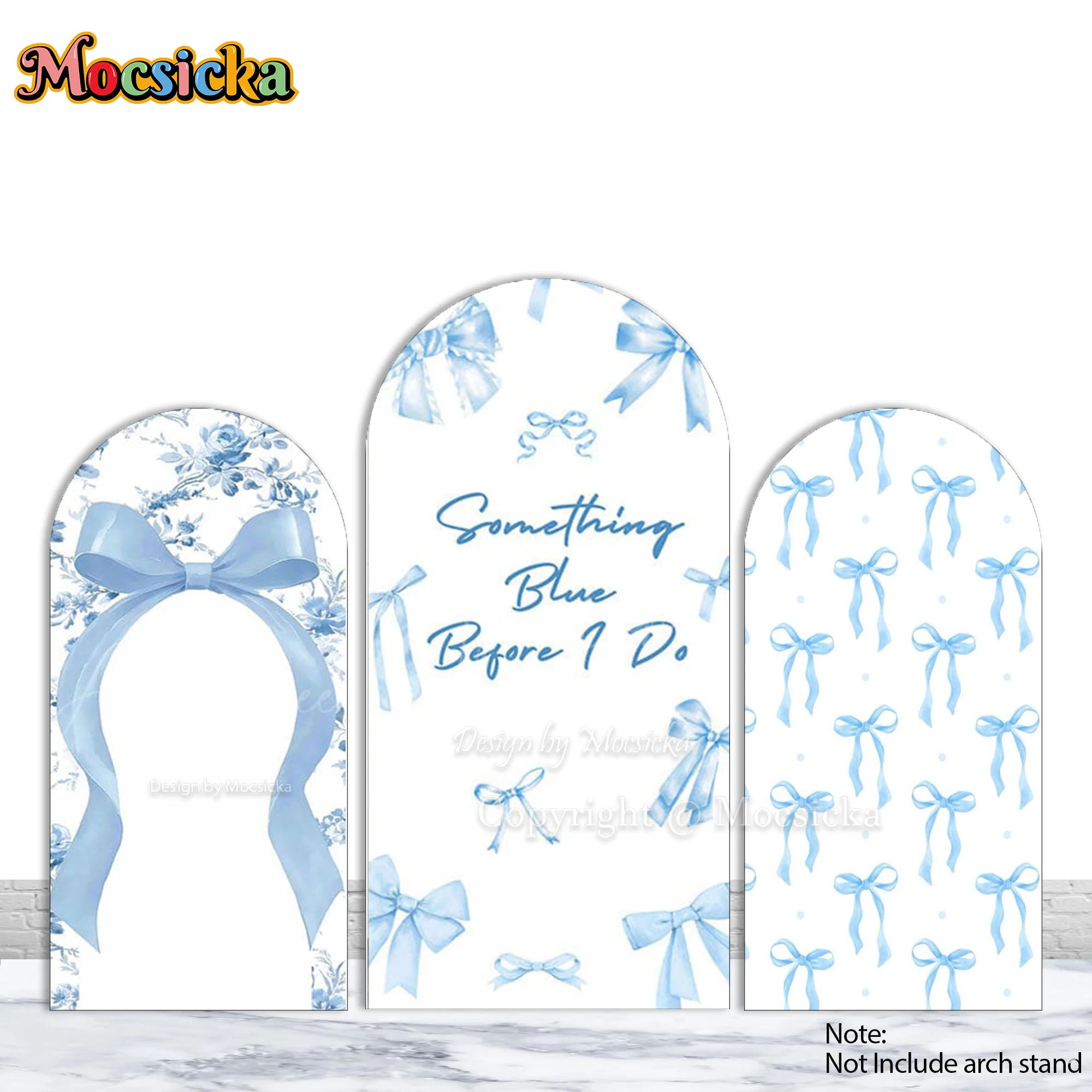 Mocsicka algo azul antes de hacer cubierta de arco de despedida de soltera telón de fondo azul Floral arco decoración de boda fondo chica photozone