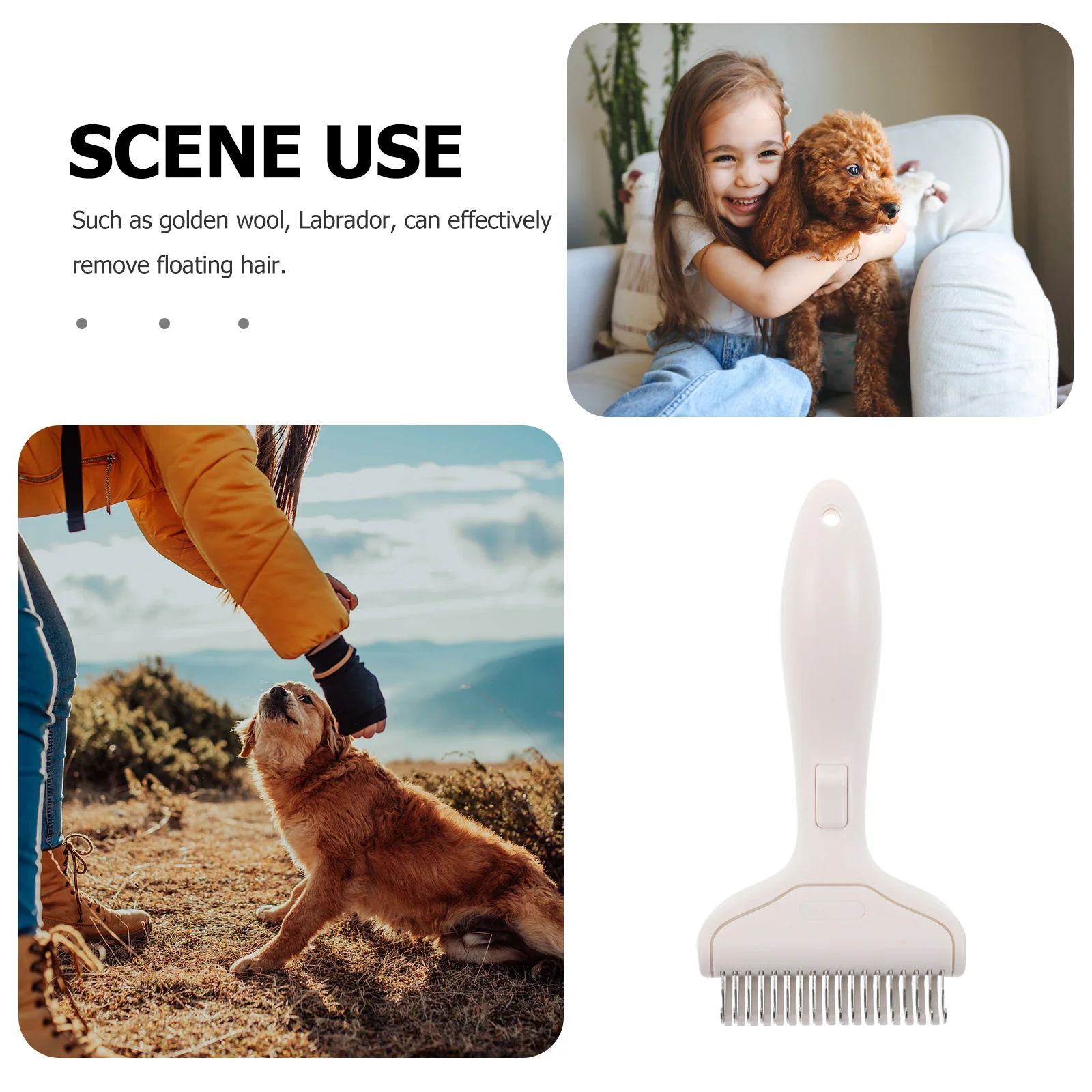 أداة تهذيب الحيوانات الأليفة دبابيس من الفولاذ المقاوم للصدأ مشط إزالة الشعر للقطط والكلاب إزالة معطف فضفاض فرشاة تشابك الشعر