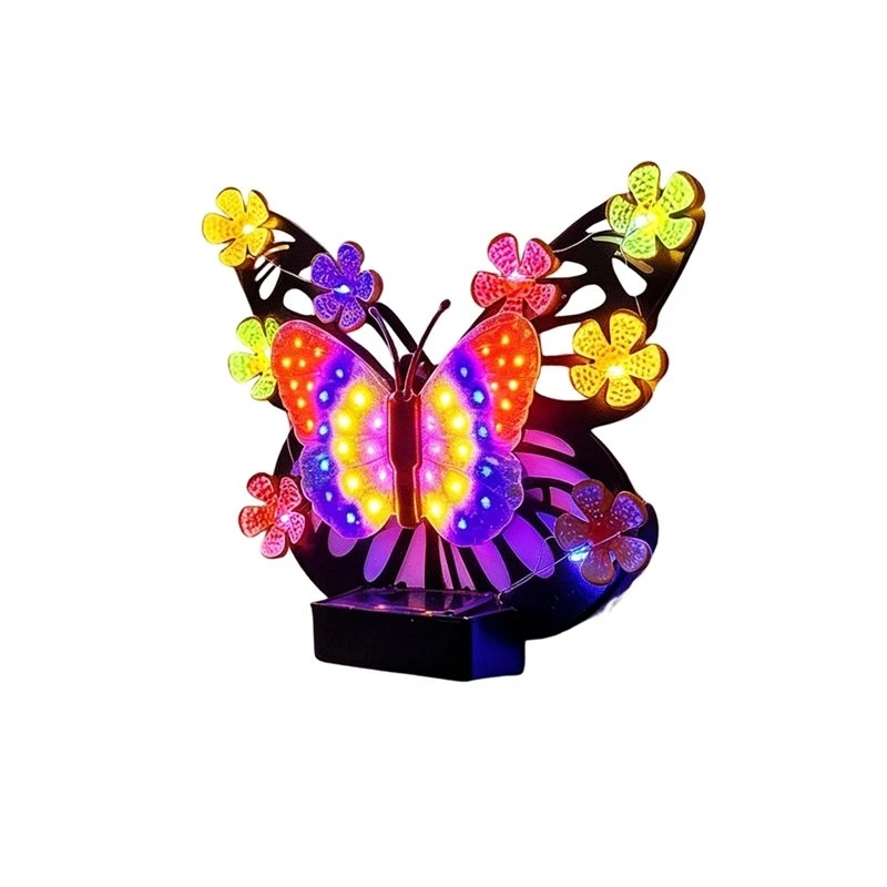 Cost Effective Solar Outdoor Butterfly Wall Decorative Lights Waterproof Butterfly Decoration For Outside Patio Yard Porch