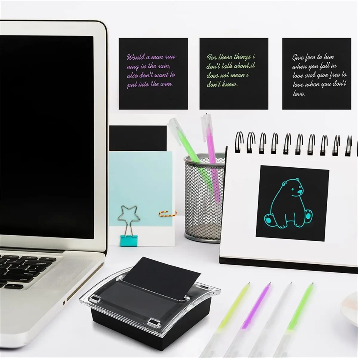 618-mega-sale-pop-up-notes-dispenser-black-base-clear-top-sticky-notes-holder-3-x-3-inch-sticky-notes