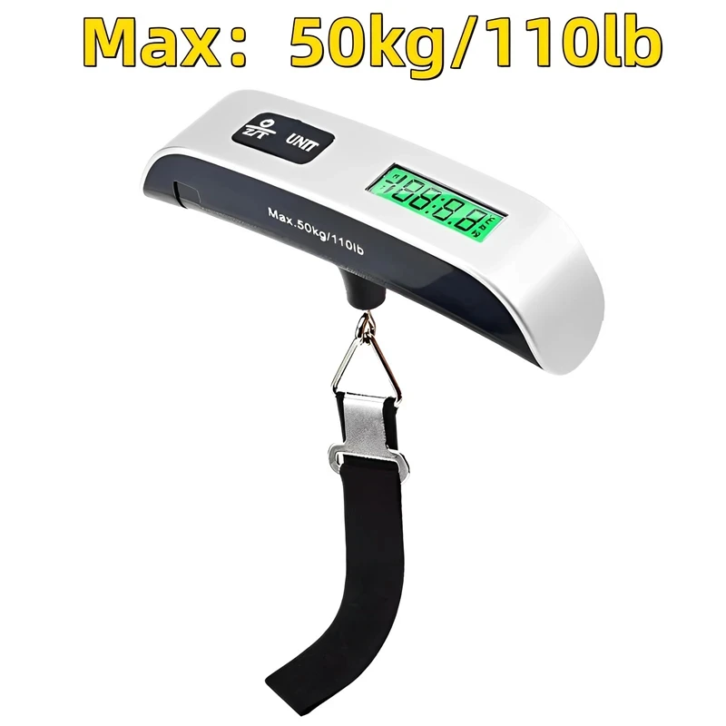 Luggage Scale Electronic Handheld Hook Parcel 50KG Mini Hanging Portable Spring Fishing Travel Airplane T-Shape Small Gram