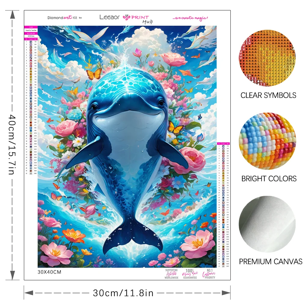 Cloud Whale Shark Diamond Painting Comic Animals Full Round Diamond Rhinestones Mosaic Cross Stitch Kits Home Wall Decor Gifts