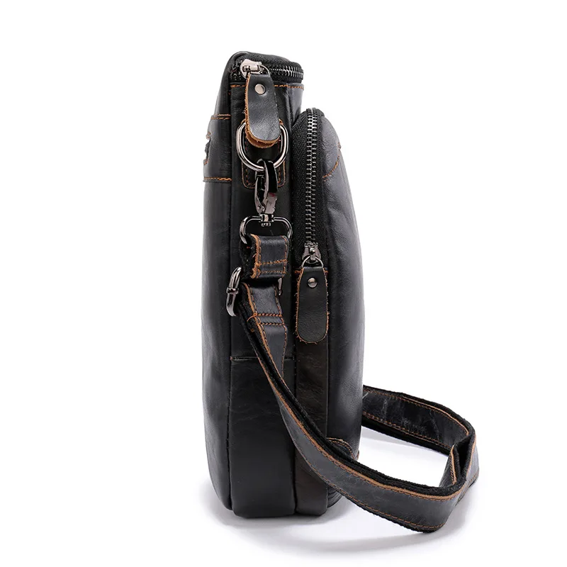 Vintage Men Genuine Leather Messenger Bag Men Bag Wax Leather Crossbody Shoulder Bag Cowhide Men Business Bags Briefcase